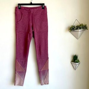 Free People Pink Joggers with Geometric Accents